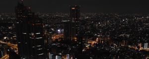 Preview wallpaper night city, skyscrapers, tokyo, night