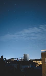 Preview wallpaper night city, starry sky, buildings, sky, toulouse, france