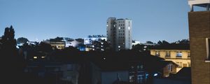 Preview wallpaper night city, starry sky, buildings, sky, toulouse, france