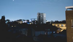 Preview wallpaper night city, starry sky, buildings, sky, toulouse, france