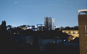 Preview wallpaper night city, starry sky, buildings, sky, toulouse, france