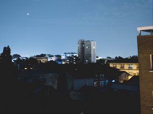 Preview wallpaper night city, starry sky, buildings, sky, toulouse, france