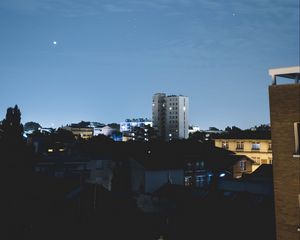 Preview wallpaper night city, starry sky, buildings, sky, toulouse, france