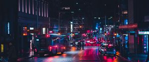 Preview wallpaper night city, street, lighting, traffic, sydney, australia