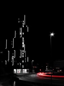Preview wallpaper night city, street, lights, long exposure
