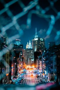 Preview wallpaper night city, street, lights, overview, cityscape