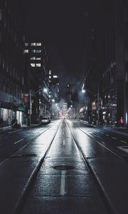 Preview wallpaper night city, street, road, buildings, toronto, canada