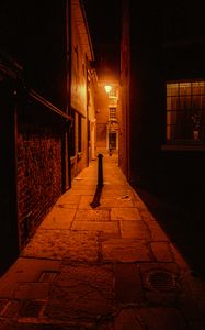 Preview wallpaper night city, street, road, lantern, glow