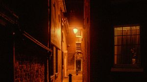 Preview wallpaper night city, street, road, lantern, glow