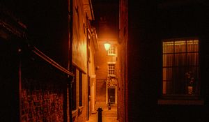 Preview wallpaper night city, street, road, lantern, glow