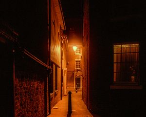 Preview wallpaper night city, street, road, lantern, glow