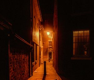 Preview wallpaper night city, street, road, lantern, glow
