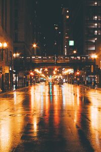 Preview wallpaper night city, street, traffic, lighting