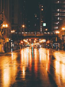 Preview wallpaper night city, street, traffic, lighting
