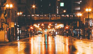 Preview wallpaper night city, street, traffic, lighting