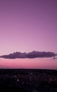 Preview wallpaper night city, sunset, twilight, cloud