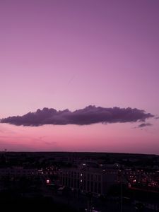 Preview wallpaper night city, sunset, twilight, cloud