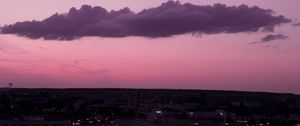 Preview wallpaper night city, sunset, twilight, cloud