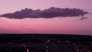 Preview wallpaper night city, sunset, twilight, cloud