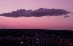Preview wallpaper night city, sunset, twilight, cloud