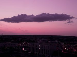 Preview wallpaper night city, sunset, twilight, cloud