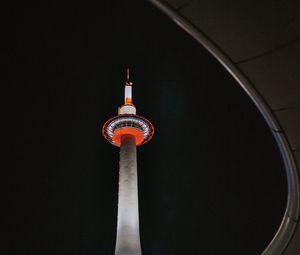 Preview wallpaper night city, tower, architecture, building, japan