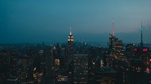 Preview wallpaper night city, tower, lights