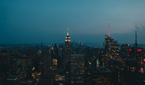 Preview wallpaper night city, tower, lights