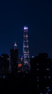 Preview wallpaper night city, tower, lights, night