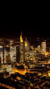 Preview wallpaper night city, tower, skyscrapers, lights, buildings