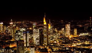 Preview wallpaper night city, tower, skyscrapers, lights, buildings
