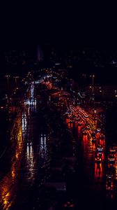 Preview wallpaper night city, traffic, cars, street