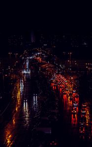 Preview wallpaper night city, traffic, cars, street