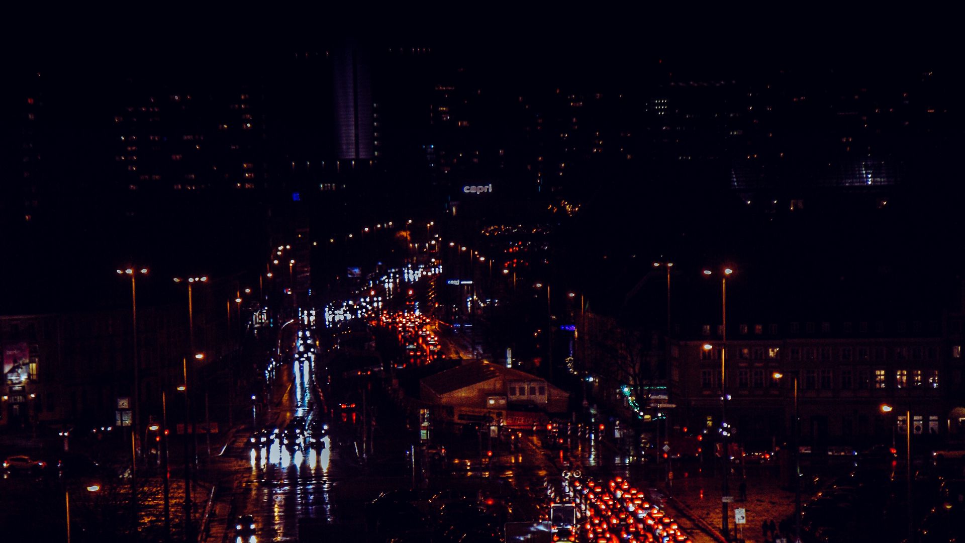 Download wallpaper 1920x1080 night city, traffic, cars, street full hd ...