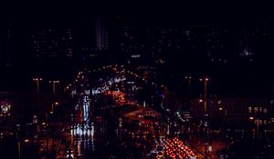 Preview wallpaper night city, traffic, cars, street