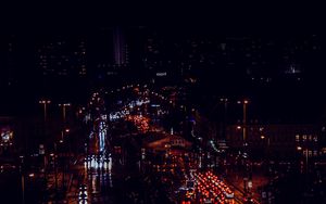 Preview wallpaper night city, traffic, cars, street