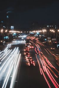 Preview wallpaper night city, traffic, road