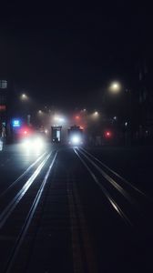 Preview wallpaper night city, transport, fog, night, san francisco, united states