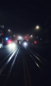 Preview wallpaper night city, transport, fog, night, san francisco, united states