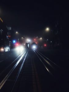 Preview wallpaper night city, transport, fog, night, san francisco, united states