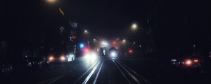 Preview wallpaper night city, transport, fog, night, san francisco, united states