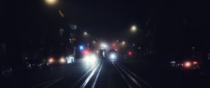 Preview wallpaper night city, transport, fog, night, san francisco, united states