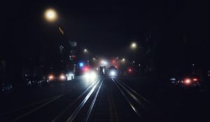 Preview wallpaper night city, transport, fog, night, san francisco, united states