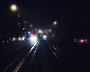 Preview wallpaper night city, transport, fog, night, san francisco, united states