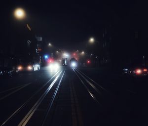 Preview wallpaper night city, transport, fog, night, san francisco, united states