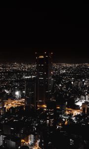 Preview wallpaper night city, view from above, city lights, skyscrapers, tokyo, japan