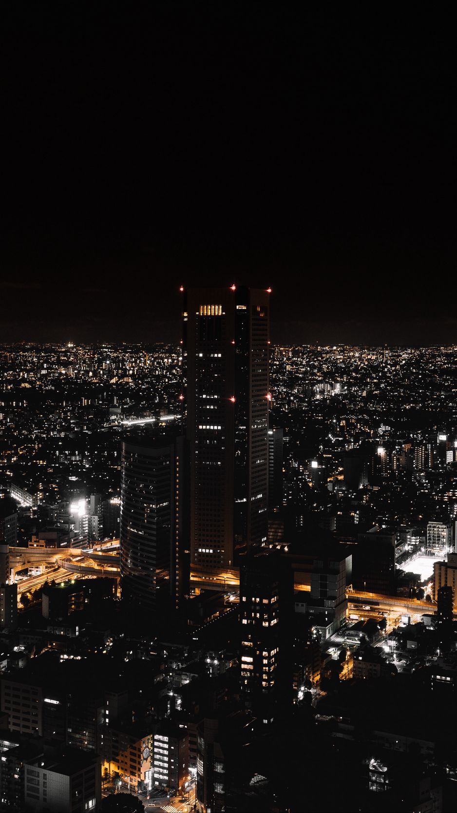 Download Wallpaper 938x1668 Night City View From Above City Lights Skyscrapers Tokyo Japan Iphone 8 7 6s 6 For Parallax Hd Background