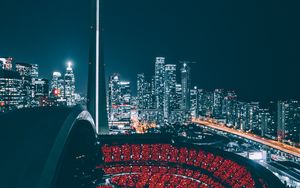 Preview wallpaper night city, view from above, skyscrapers, toronto, canada