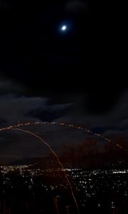 Preview wallpaper night, dark, lights, long exposure