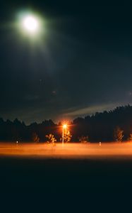 Preview wallpaper night, fog, moon, sky